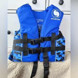 Swimline Child Life Jacket Type III PFD 30–50 lbs Blue Camo USCG Approved